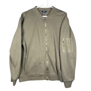 GAP Men's Olive Green Sweatshirt Bomber Full‎ Zip Size XL